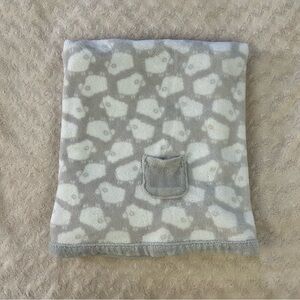 Just One You by Carter's Gray White Lamb Sheep Baby Blanket Pocket